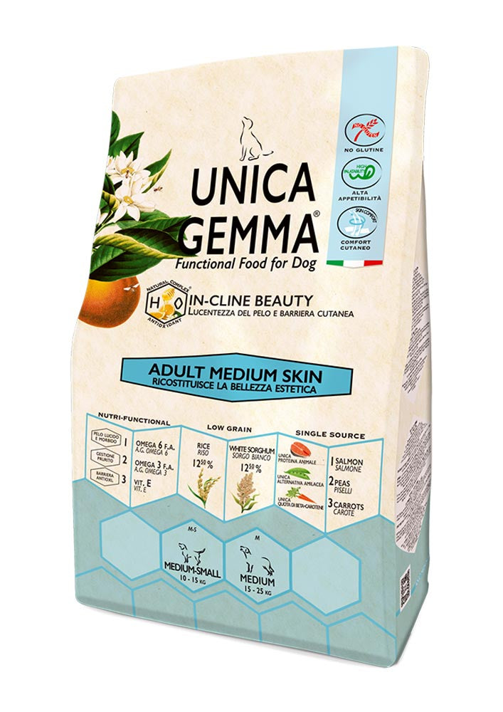 Unica Gemma Adult Medium Skin – Crocchette per Cani Adulti Taglia Medium 2kg e 10kg - Sanny Passione Ornitologica