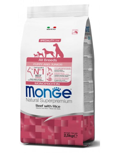 MONGE N.S. PUPPY AND JUNIOR ALL BREEDS MANZO 2,5 KG