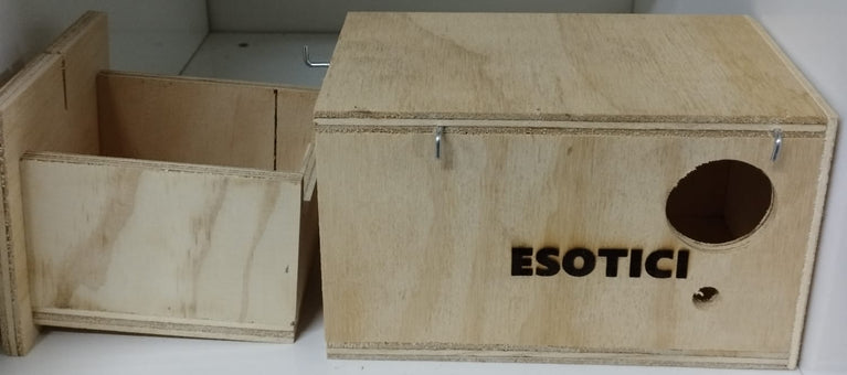 NIDO ESOTICI IN LEGNO CASSETTO ESTRAIBILE