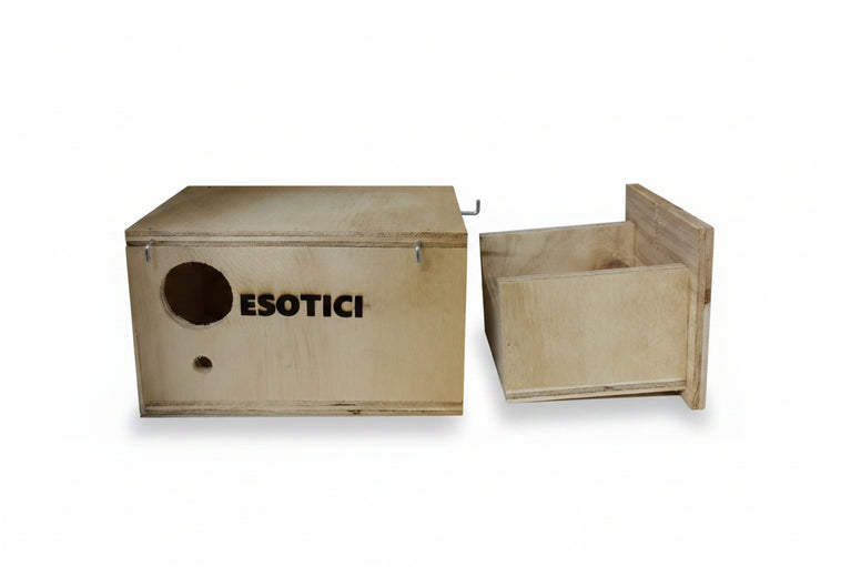 NIDO ESOTICI IN LEGNO CASSETTO ESTRAIBILE - Sanny Passione Ornitologica