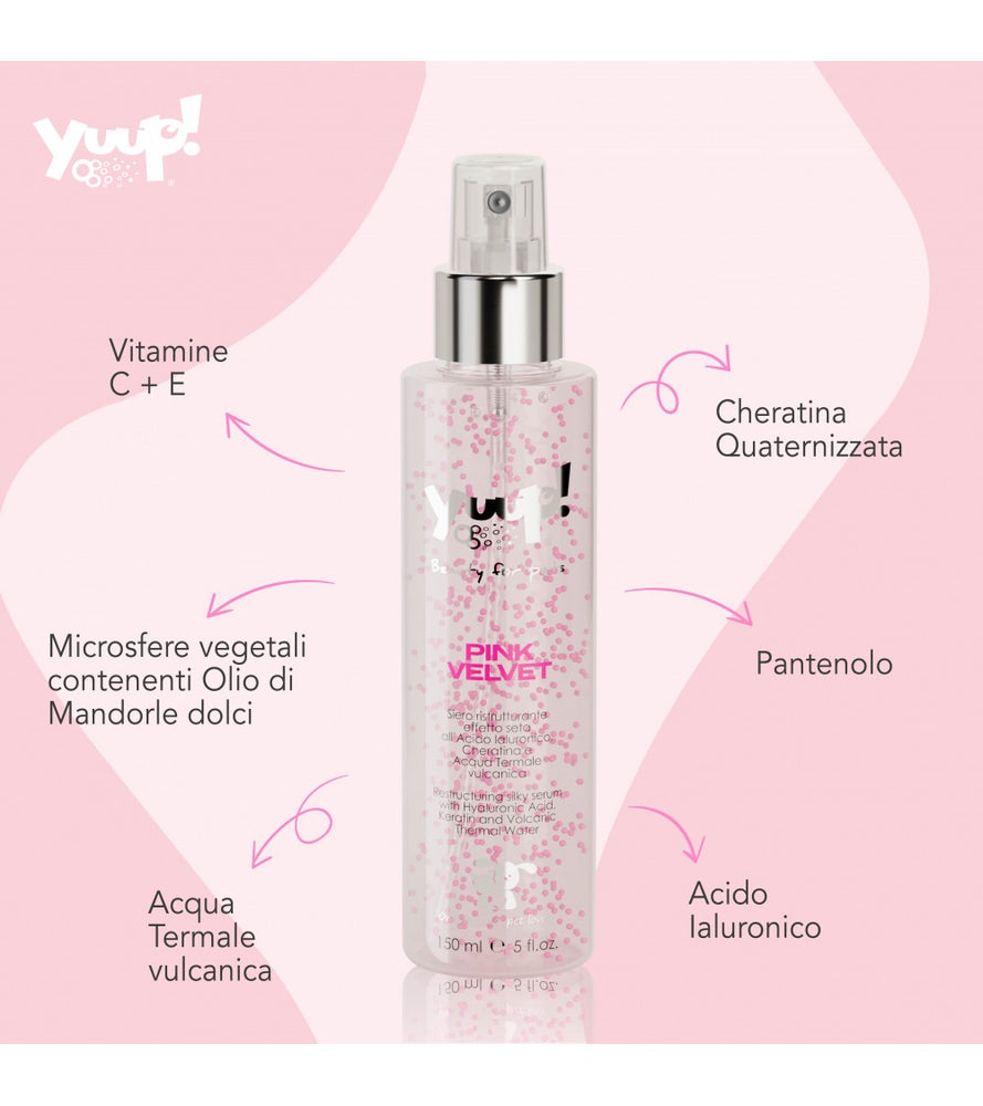 YUUP Pink Velvet 150ml Siero ristrutturante per cani e gatti effetto seta