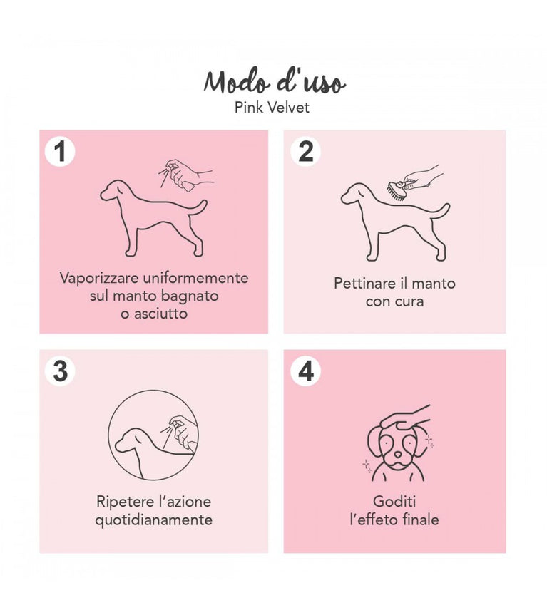 YUUP Pink Velvet 150ml Siero ristrutturante per cani e gatti effetto seta