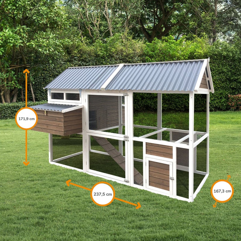 Pollaio in legno con recinto - 6 a 8 galline - Mimosa