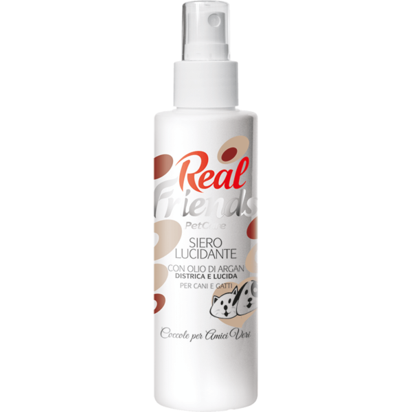 REAL FRIENDS PETCARE SIERO LUCIDANTE CON OLIO DI ARGAN DISTRICA E LUCIDA PER CANI E GATTI
