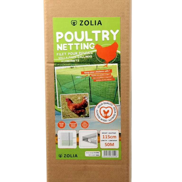 Rete per polli non elettrificabile Zolia, 12, 25 o 50 metri, H115cm