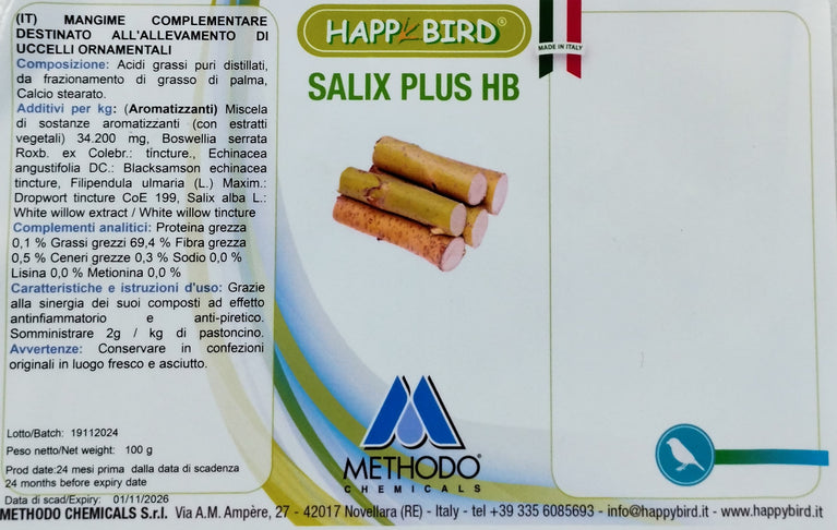 SALIX PLUS HB 3 in 1 Boswelia, Echinacea, Filipendula Ulmaria Antinfiammatorio Naturale Happy Bird 100gr - Sanny Passione Ornitologica