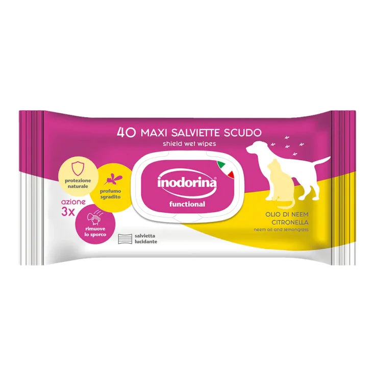 Inodorina Maxi Salviette Scudo Olio di Neem e Citronella 40pz