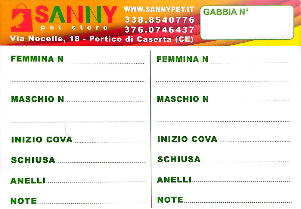 SCHEDE A 4 COVE (12X9cm)