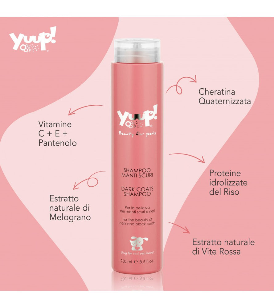 Yuup! Shampoo per Manti Scuri Cani e Gatti – Ravviva Colore 250 ml
