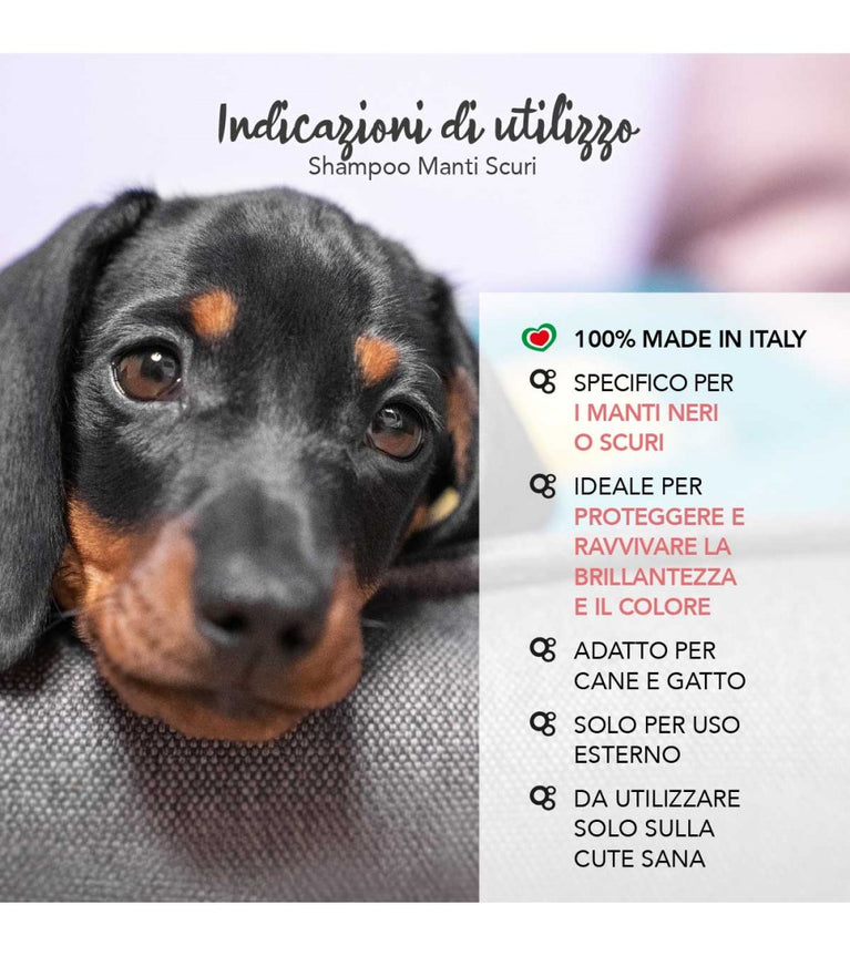 Yuup! Shampoo per Manti Scuri Cani e Gatti – Ravviva Colore 250 ml