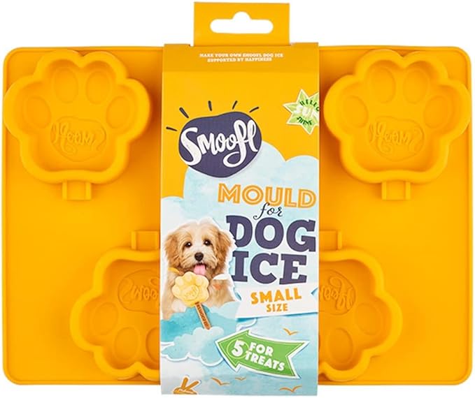 Stampo per gelato in silicone Smoofl per cani, gelato da fare come delizioso snack vegano per cani per rinfrescarsi in estate, stampo medio per fare 4 gelati per cani, rosa