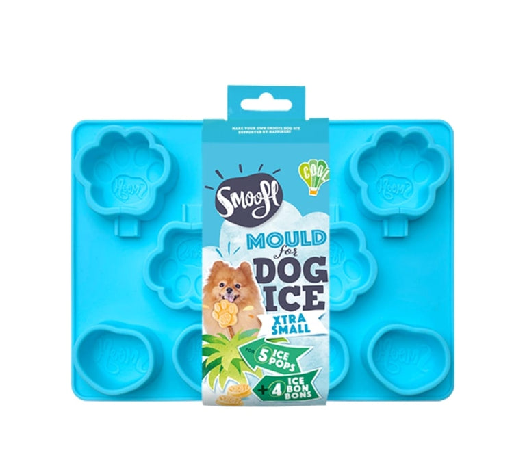 Stampo per gelato in silicone Smoofl per cani, gelato da fare come delizioso snack vegano per cani per rinfrescarsi in estate, stampo medio per fare 4 gelati per cani, rosa