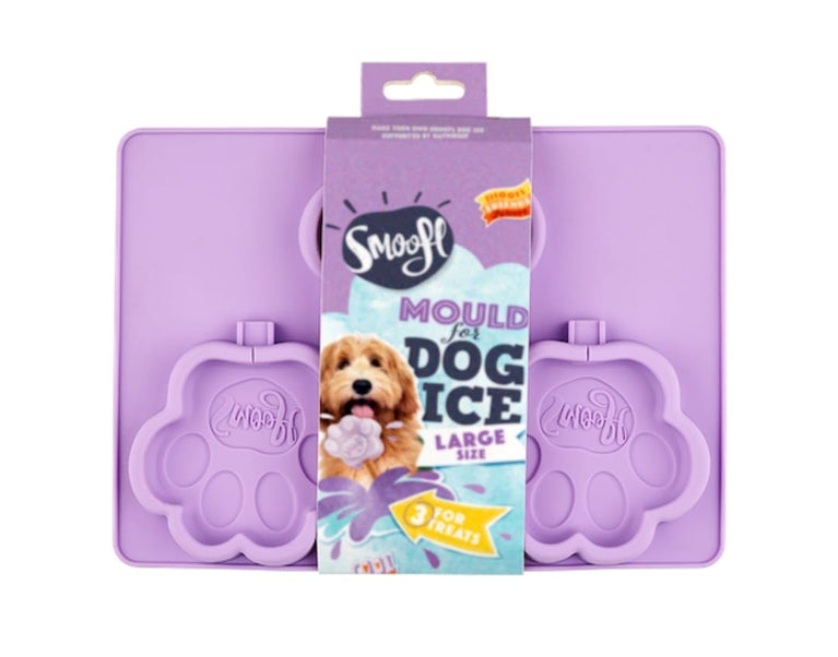 Stampo per gelato in silicone Smoofl per cani, gelato da fare come delizioso snack vegano per cani per rinfrescarsi in estate, stampo medio per fare 4 gelati per cani, rosa