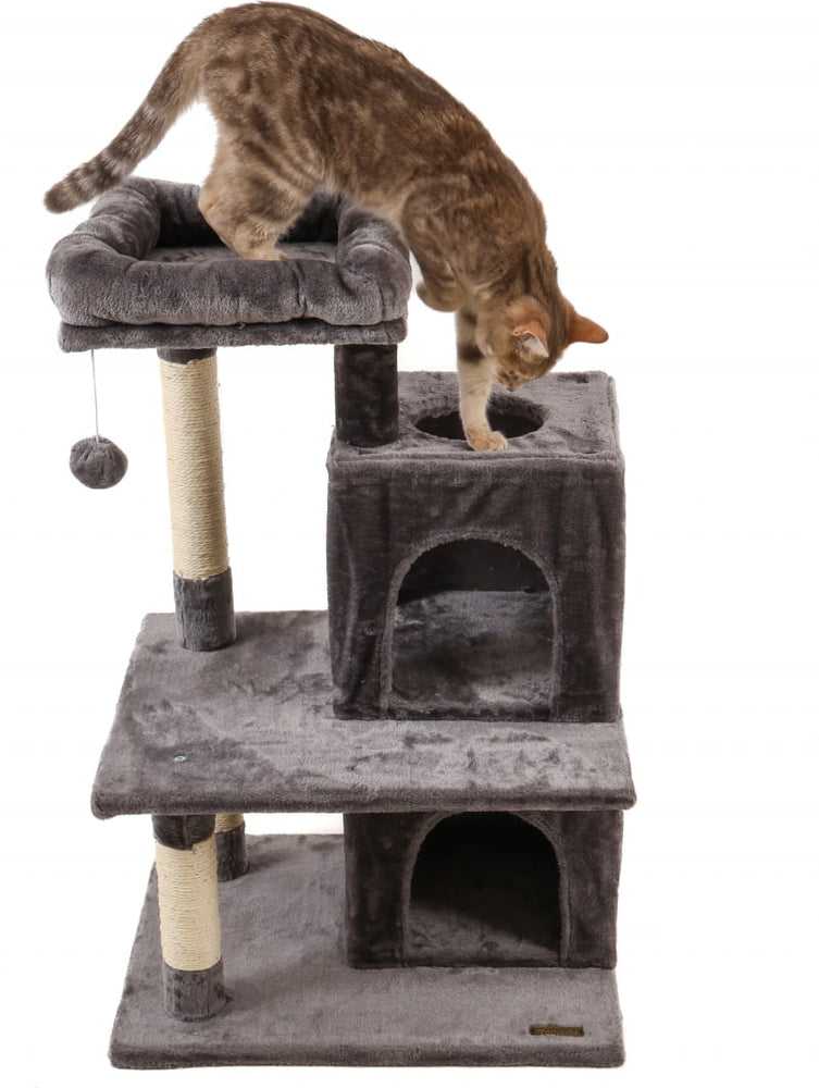Lasco – Tiragraffi Gatto 88 cm con 2 Nicchie, Piattaforma e Palla da Gioco - Sanny Passione Ornitologica