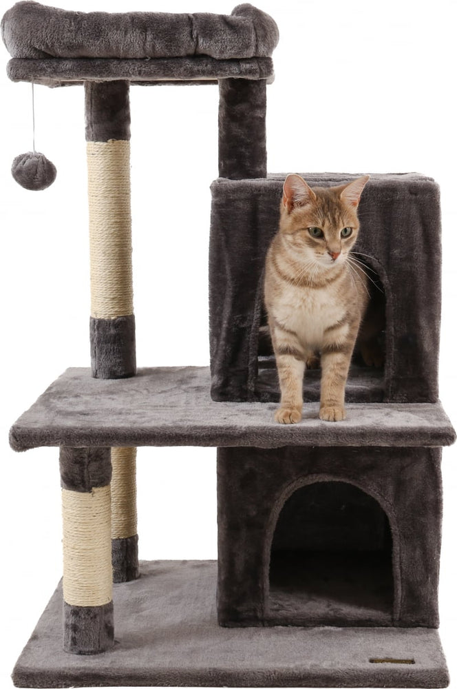 Lasco – Tiragraffi Gatto 88 cm con 2 Nicchie, Piattaforma e Palla da Gioco - Sanny Passione Ornitologica