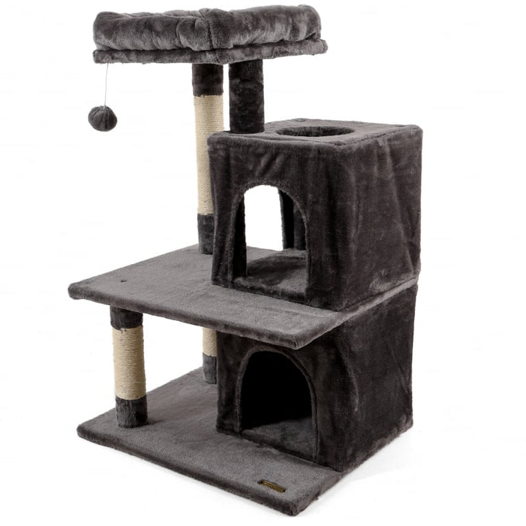 Lasco – Tiragraffi Gatto 88 cm con 2 Nicchie, Piattaforma e Palla da Gioco - Sanny Passione Ornitologica