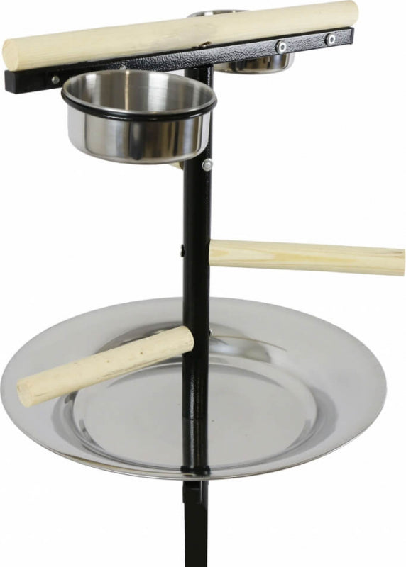 Trespolo Mobile Bilbo per Pappagalli e Parrocchetti – con Ruote e Ciotole Inox - Sanny Passione Ornitologica