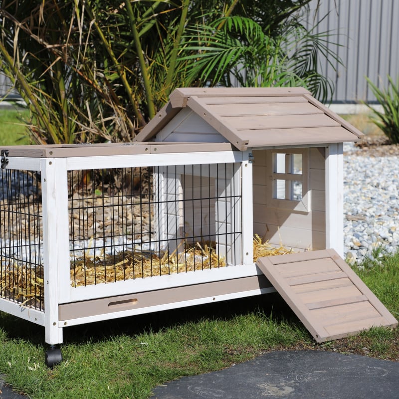 Conigliera da interno/esterno su ruote - 95 cm - Zolia Floky