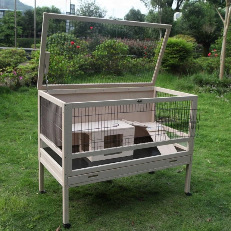 Conigliera per conigli Interno/Esterno su ruote - 115 cm - Zolia Janis