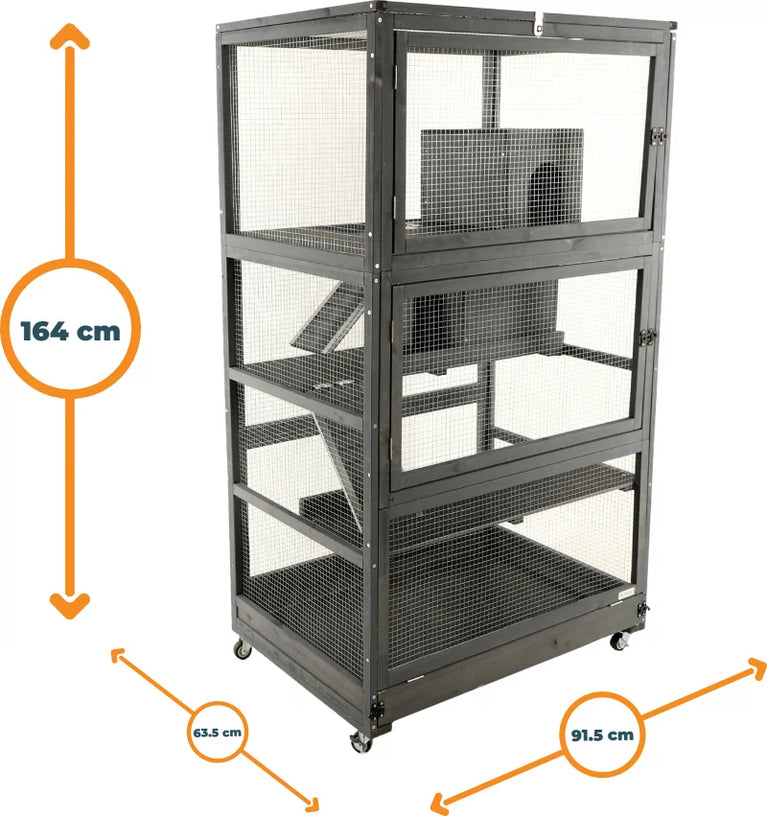 Grande gabbia per roditori, FURETTI - H164 cm - Jaq