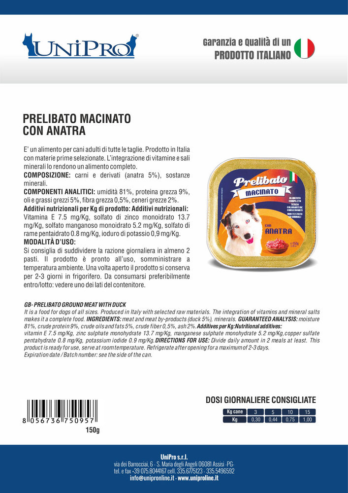 MACINATO DOG VARI GUSTI PRELIBATO UNIPRO