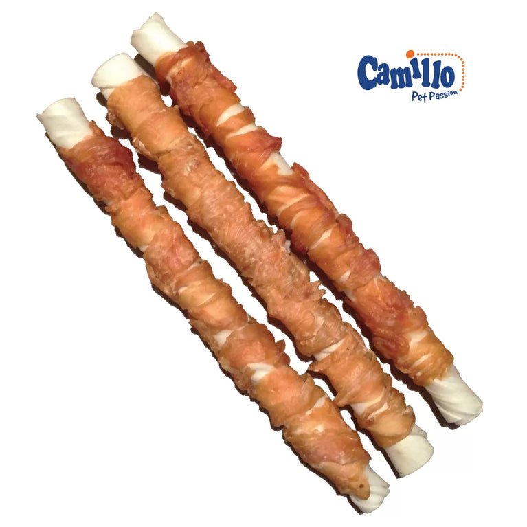 HURRA' SNACK-SNACK PER CANI IN PELLE BOVINA CON CARNE DI POLLO