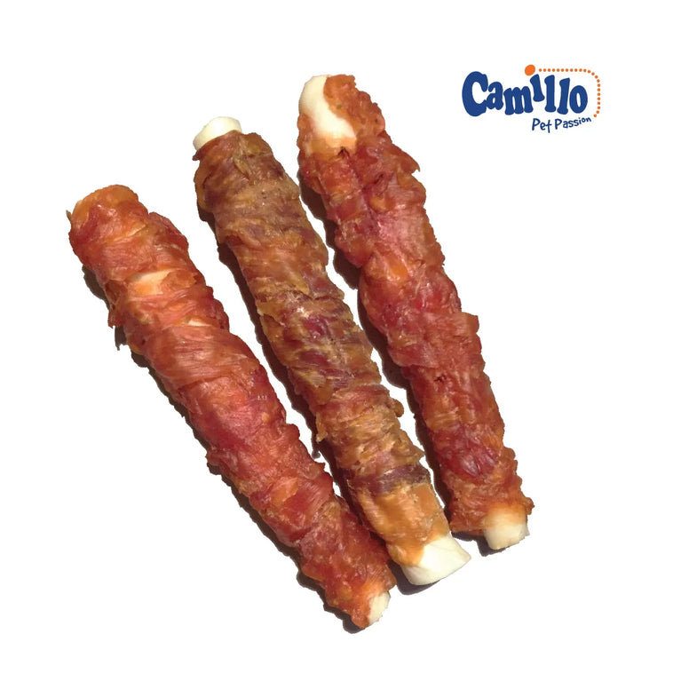 CAMILLO PET PASSION-HURRA' SNACK-SNACK PER CANI IN PELLE BOVINA CON CARNE DI POLLO