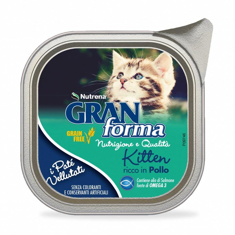PATE' KITTEN GREEN FREE NO GLUTINE CON POLLO 100gr GRANFORMA NUTRENA