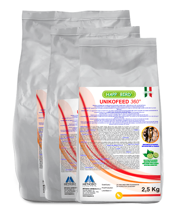 UNIKOFEED 360. PASTO UNICO (mantenimento) HAPPY BIRD METHODO CHEMICALS - Sanny Passione Ornitologica