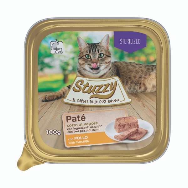 STUZZY PATE' COTTO AL VAPORE CON POLLO PER GATTI
