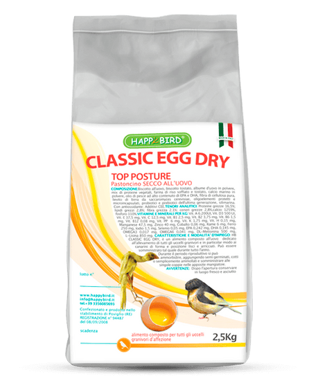 CLASSIC EGG DRY PASTONCINO ALL'UOVO (secco) Top Posture e colore HAPPY BIRD - Sanny Passione Ornitologica
