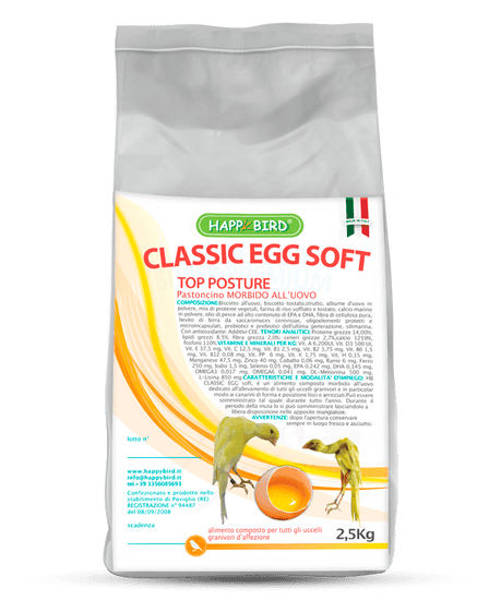 CLASSIC EGG SOFT PASTONCINO ALL'UOVO  (morbido) HAPPY BIRD - Sanny Passione Ornitologica