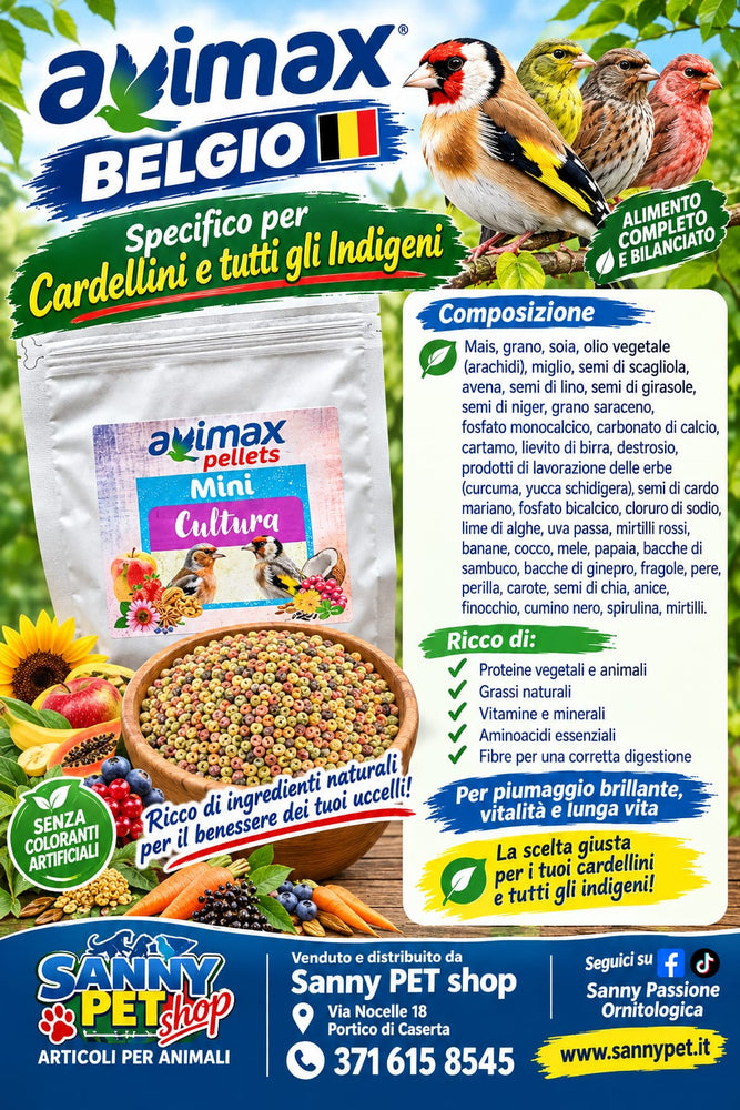 AviMax Estrusi Mini Cultura FruitBlend per Cardellini e Indigeni