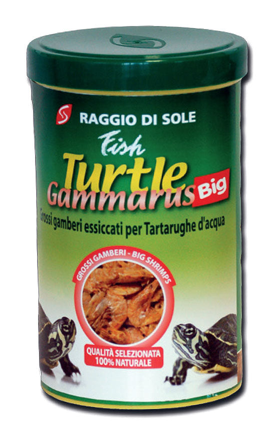 FISH TURTLE GAMMARUS per tartarughe d'acqua  BIG 100% naturale Raggio di Sole 150g /1000ml