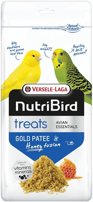 Versele-Laga NutriBird Treats Gold Patee Honey Fusion | 250 g | Alimento complementare per uccelli | Umidificato con miele naturale al 100% | Contiene lisina e metionina essenziali - Sanny Passione Ornitologica