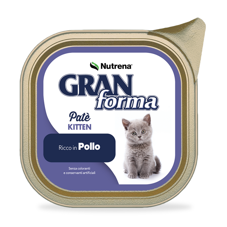 GranForma Paté Kitten Pollo Grain Free 100g – Alimento Umido per Gattini 4-12 Mesi