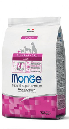 MONGE EXTRA SMALL RICCO IN POLLO 800GR