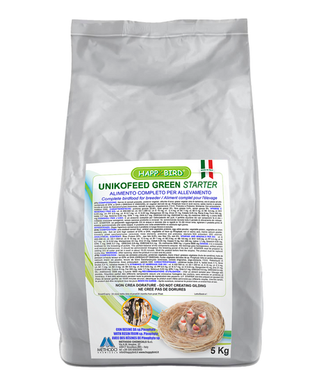 UNIKOFEED GREEN STARTER ALIMENTO COMPLETO PER ALLEVAMENTO - Sanny Passione Ornitologica