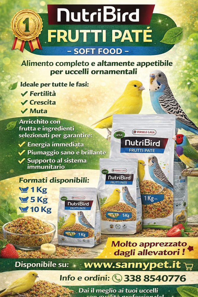 Nutribird FRUTTI PATEE soft food Versele-Laga - Sanny Passione Ornitologica
