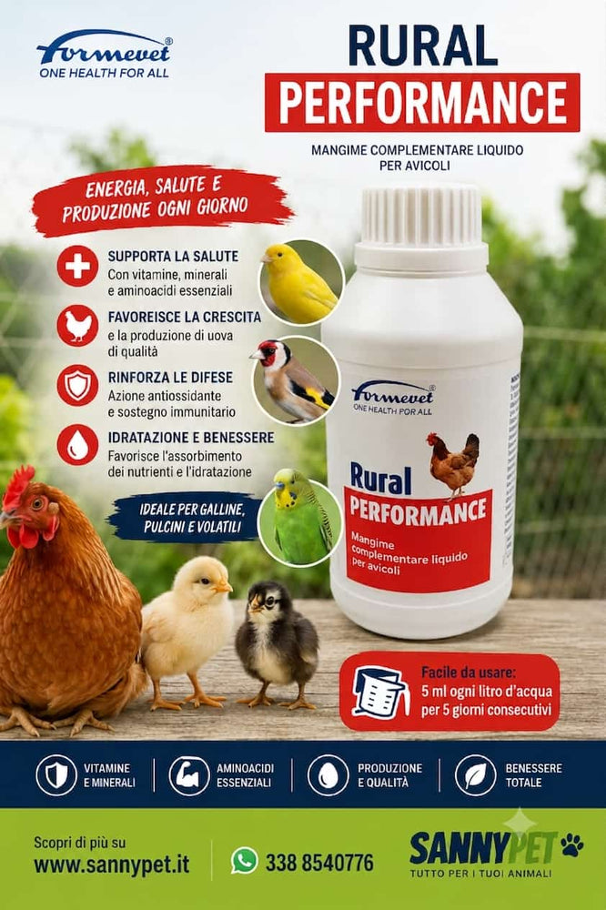 Formevet Rural Performance, Mangime Complementare Liquido per Galline, Pulcini e Uccelli, 250 ml