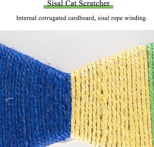 Tiragraffi per Gatti in Sisal Forma di Pesce Giocattolo per Gatti al coperto Colore Multiplo Corda di sisal Durevole Riciclabile
