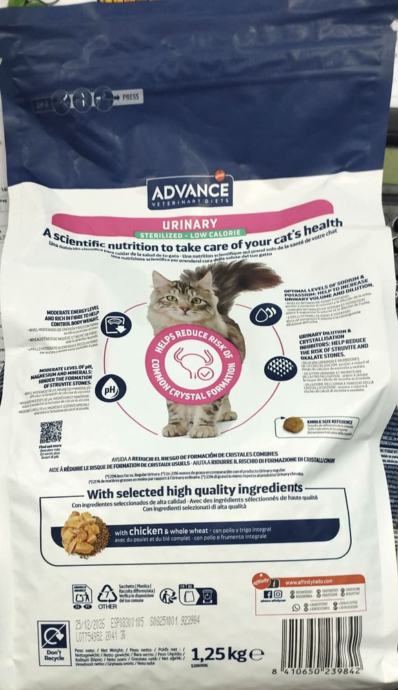 Advance Cat Urinary Steilized Low Calorie Gatti Sterilizzati 1,5kg