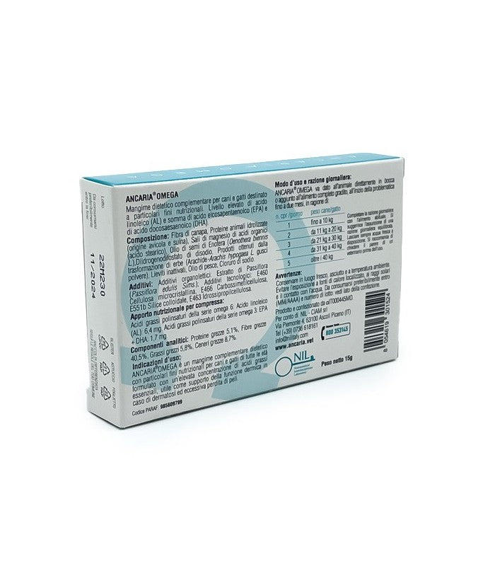 Ancaria Omega 30 compresse da 500 mg per cani e gatti