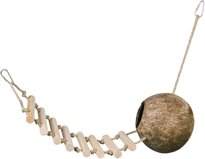 Casetta in Noce di Cocco con scaletta, 65 cm