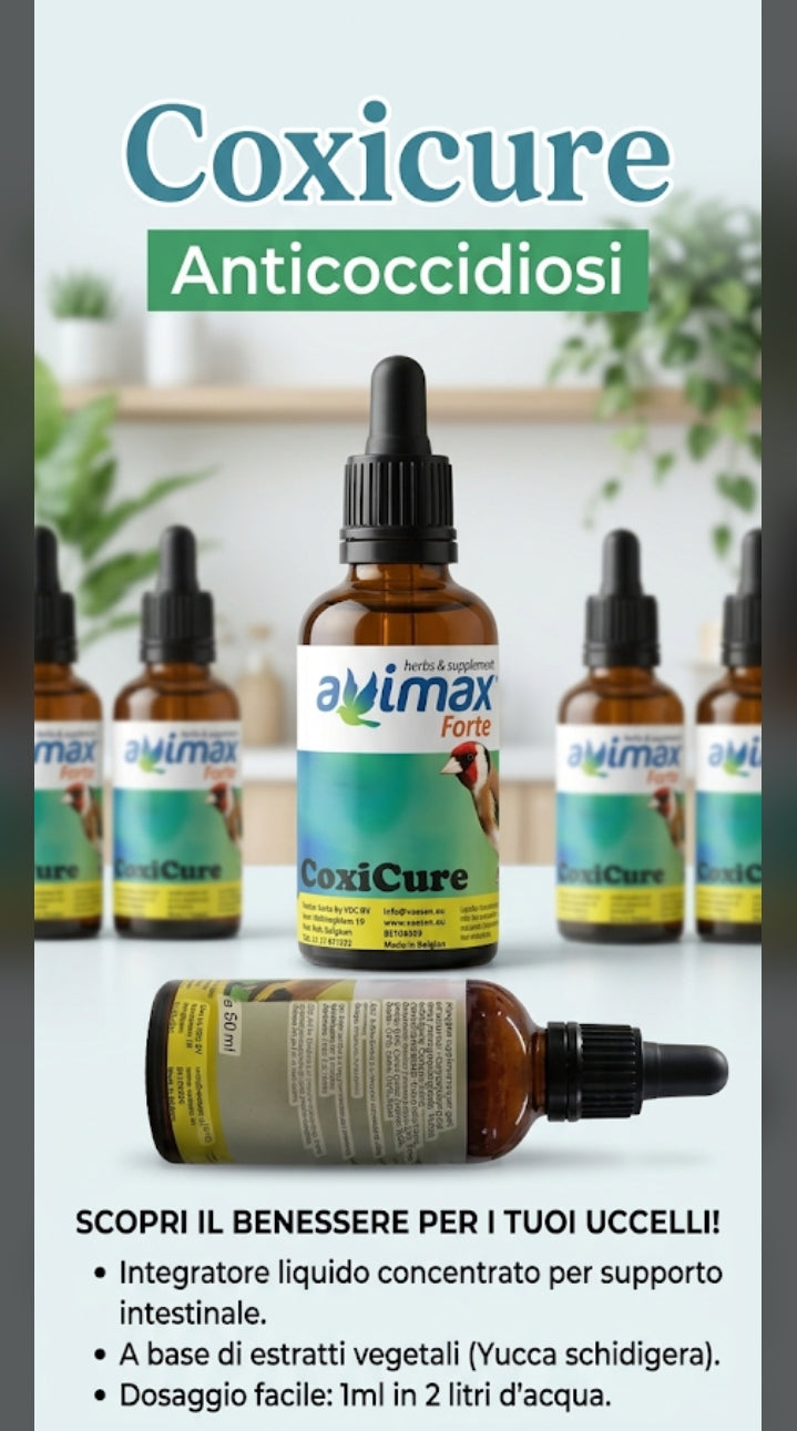 AviMax Forte CoxiCure – Trattamento Coccidiosi per Uccelli 50ml - Sanny Passione Ornitologica
