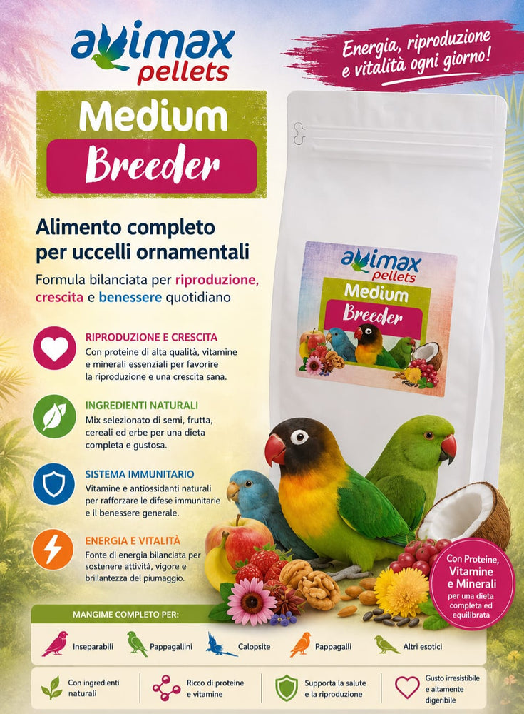AviMax Forte Medium Breeder – Estrusi per la Riproduzione di Pappagalli di Taglia Media