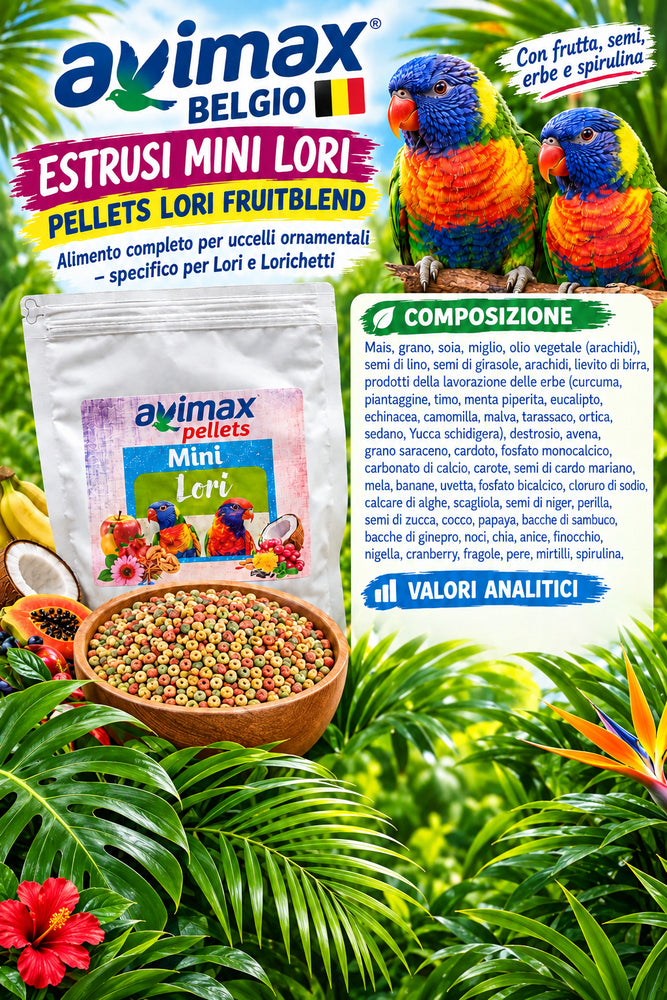 AviMax Estrusi Mini Lori FruitBlend a Base di Nettare e Frutta