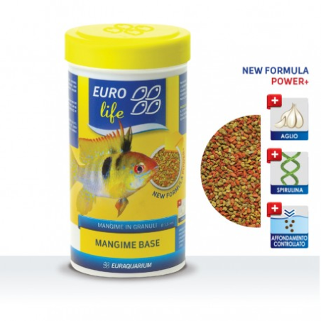 MINI GRANULI EURO life  CON AGLIO e farina di insetti  COMPLETO PER BETTA SPLENDENDS 100ml/50gr