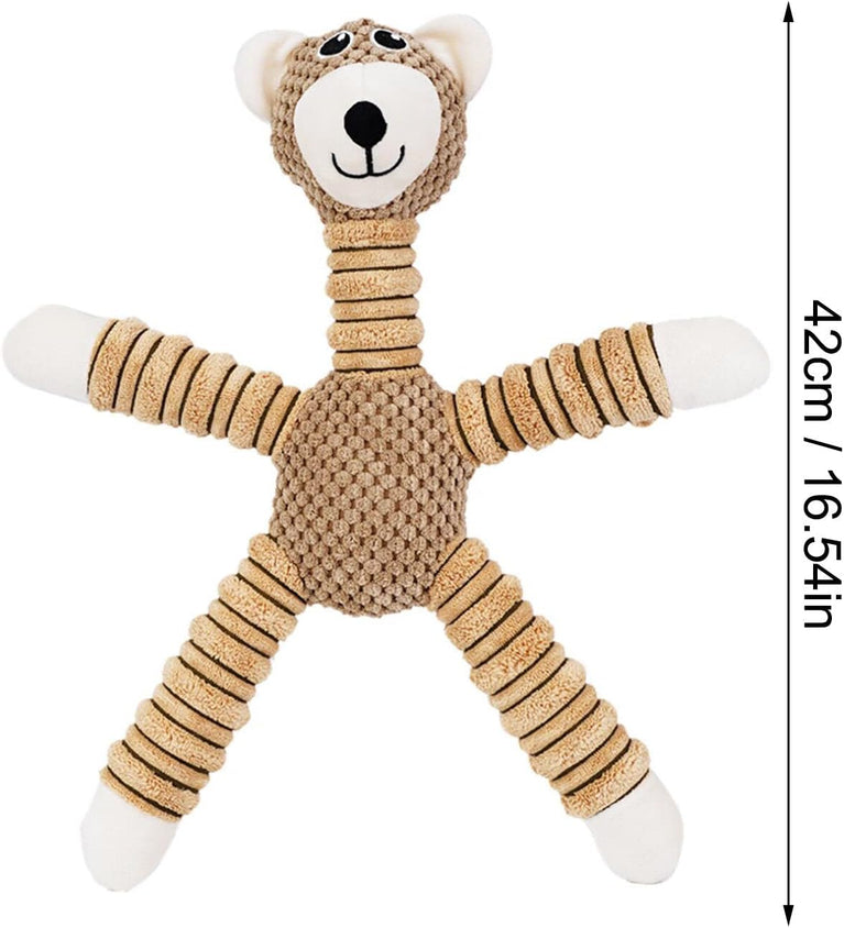 Giocattolo per cani che scricchiolano, interattivo, squittio a forma di elefante con carta crespa, giocattolo da masticare durevole per cani di piccola e media taglia