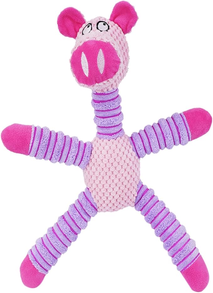 Giocattolo per cani che scricchiolano, interattivo, squittio a forma di elefante con carta crespa, giocattolo da masticare durevole per cani di piccola e media taglia